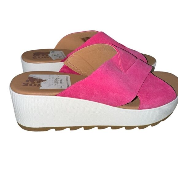 Sorel NWT Cameron Flatform Mule Sandals in Fuchsia Fizz Size 9.5 - Picture 7 of 9